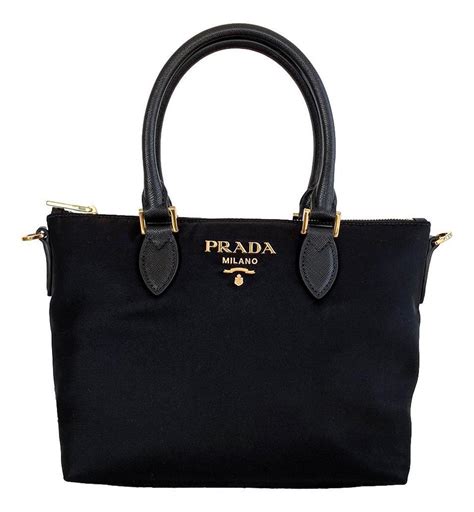 prada 1ba275|Prada Tessuto Nylon Saffiano Leather Trim Black Small Satchel .